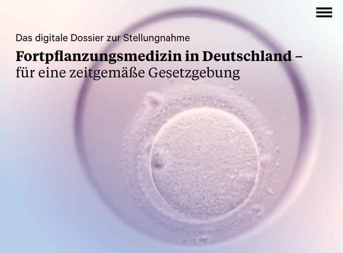 Startseite der Website Fortplanzungsmedizin in Deutschland