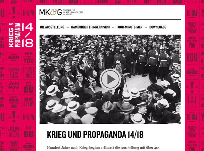 Startseite der Website Krieg und Propaganda 1418